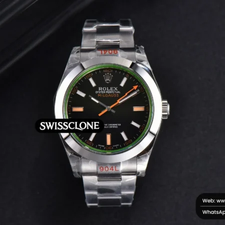 Rolex Milgauss 116400 40mm 904L Black Dial SH3131 High Resolution View