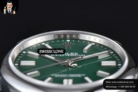Rolex Oyster Perpetual 124300 41mm 904L Green Dial Oyster VS3235 High Resolution View