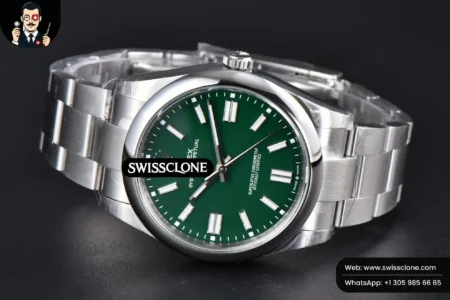 Rolex Oyster Perpetual 124300 41mm 904L Green Dial Oyster VS3235 High Resolution View