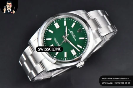 Rolex Oyster Perpetual 124300 41mm 904L Green Dial Oyster VS3235 High Resolution View