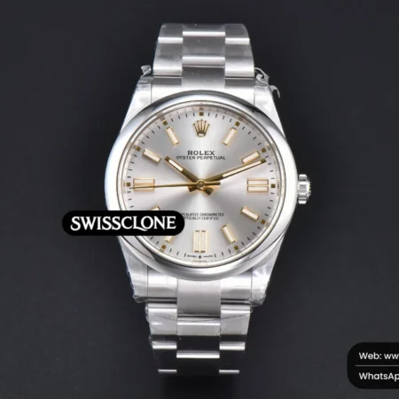 Rolex Oyster Perpetual 124300 41mm 904L Silver Dial Oyster VS3235 High Resolution View