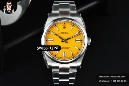 Rolex Oyster Perpetual 124300 41mm Yellow Dial High Resolution View