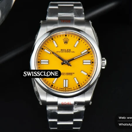 Rolex Oyster Perpetual 124300 41mm Yellow Dial High Resolution View