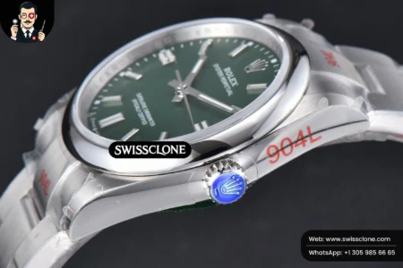 Rolex Oyster Perpetual 126000 36mm 904L Green Dial VR3230 High Resolution View