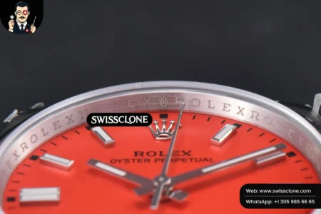 Rolex Oyster Perpetual 126000 36mm 904L Red Dial VR3230 High Resolution View