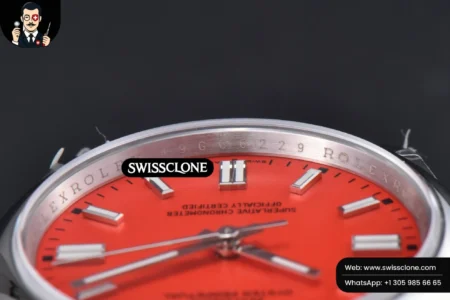 Rolex Oyster Perpetual 126000 36mm 904L Red Dial VR3230 High Resolution View