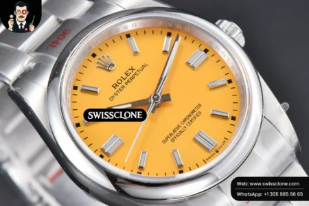 Rolex Oyster Perpetual 126000 36mm 904L Yellow Dial VR3230 High Resolution View