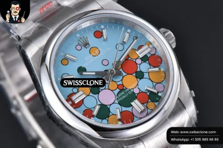 Cartier Rolex Oyster Perpetual 126000 36mm 904L Smooth Bezel Tiffany Ballon Blue Dial VR3230 High Resolution View