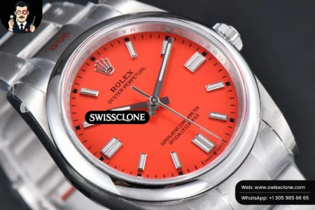 Rolex Oyster Perpetual 126000 36mm 904L Red Dial VR3230 High Resolution View
