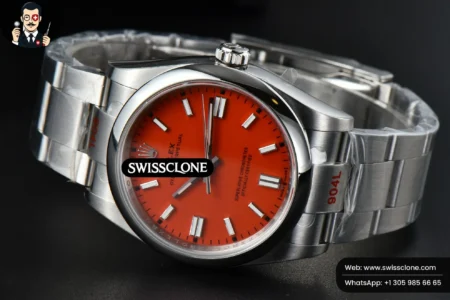 Rolex Oyster Perpetual 126000 36mm Red Dial High Resolution View