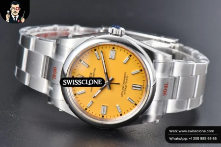 Rolex Oyster Perpetual 126000 36mm 904L Yellow Dial VR3230 High Resolution View