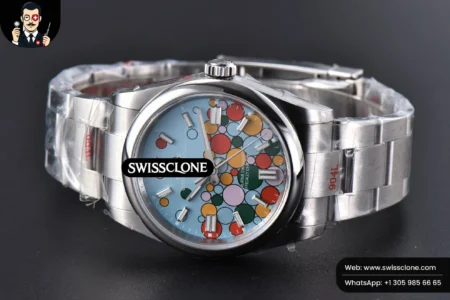 Cartier Rolex Oyster Perpetual 126000 36mm 904L Smooth Bezel Tiffany Ballon Blue Dial VR3230 High Resolution View