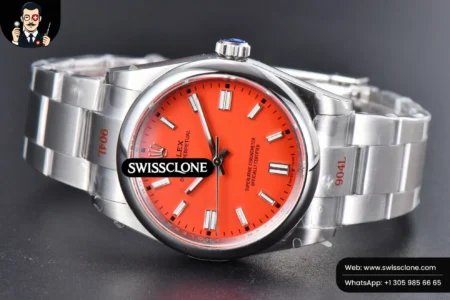 Rolex Oyster Perpetual 126000 36mm 904L Red Dial VR3230 High Resolution View