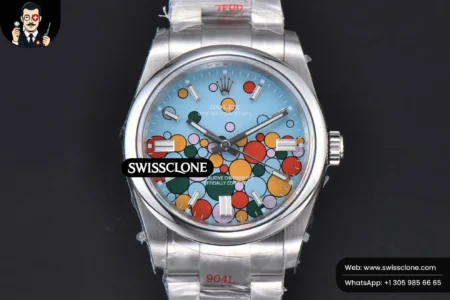 Cartier Rolex Oyster Perpetual 126000 36mm 904L Smooth Bezel Tiffany Ballon Blue Dial VR3230 High Resolution View