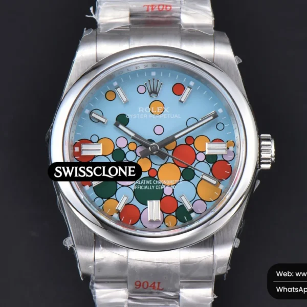 Cartier Rolex Oyster Perpetual 126000 36mm 904L Smooth Bezel Tiffany Ballon Blue Dial VR3230 High Resolution View