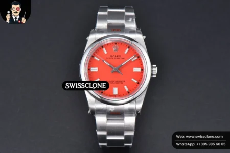 Rolex Oyster Perpetual 126000 36mm 904L Red Dial VR3230 High Resolution View