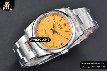 Rolex Oyster Perpetual 126000 36mm 904L Yellow Dial VR3230 High Resolution View
