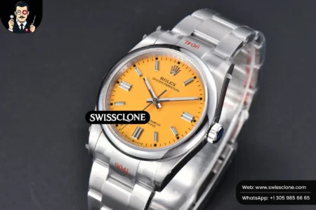 Rolex Oyster Perpetual 126000 36mm 904L Yellow Dial VR3230 High Resolution View