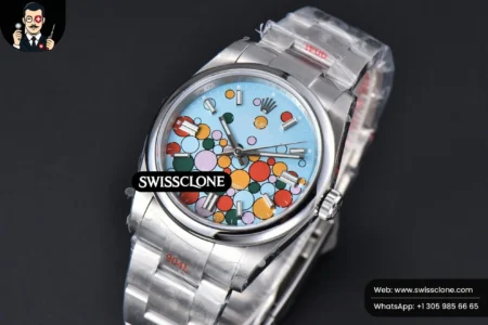 Cartier Rolex Oyster Perpetual 126000 36mm 904L Smooth Bezel Tiffany Ballon Blue Dial VR3230 High Resolution View
