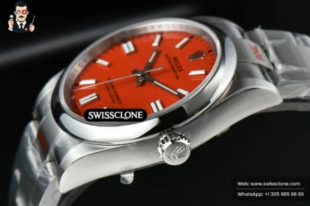 Rolex Oyster Perpetual 126000 36mm Red Dial High Resolution View