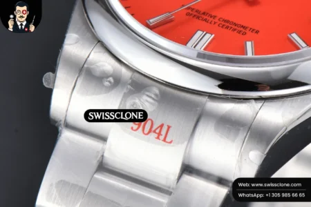 Rolex Oyster Perpetual 126000 36mm 904L Red Dial VR3230 High Resolution View