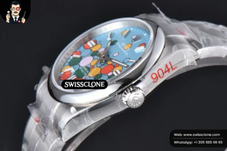Cartier Rolex Oyster Perpetual 126300 41mm 904L Smooth Bezel Tiffany Blue Ballon Dial VR3230 High Resolution View