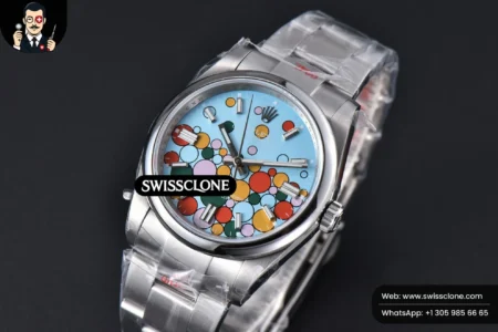 Cartier Rolex Oyster Perpetual 126300 41mm 904L Smooth Bezel Tiffany Blue Ballon Dial VR3230 High Resolution View