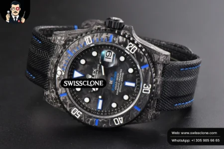 Rolex Submariner 40mm DIW Forged Carbon Blue Element Nylon VS3135 High Resolution View
