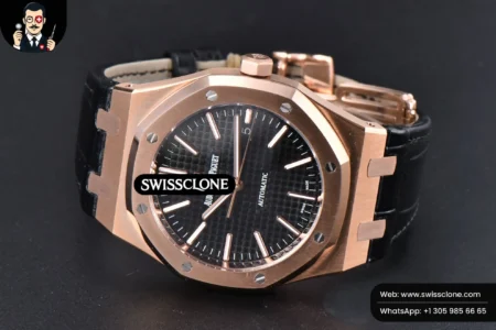 Audemars Piguet Royal Oak 15400 41mm IPF Black Textured Dial Black Leather High Resolution View