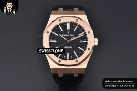 Audemars Piguet Royal Oak 15400 41mm IPF Black Textured Dial Black Leather High Resolution View