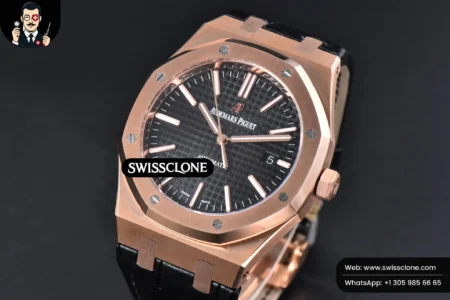 Audemars Piguet Royal Oak 15400 41mm IPF Black Textured Dial Black Leather High Resolution View