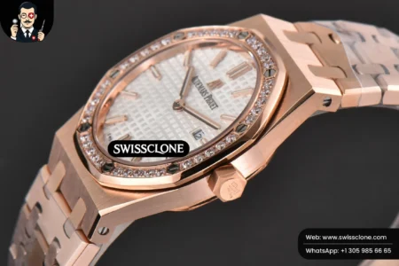 Audemars Piguet Royal Oak Ladies 33mm 8F Diamond White Dial Quartz High Resolution View
