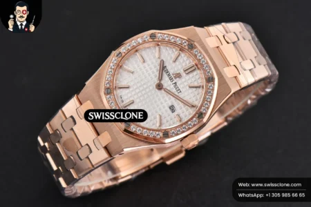 Audemars Piguet Royal Oak Ladies 33mm 8F Diamond White Dial Quartz High Resolution View