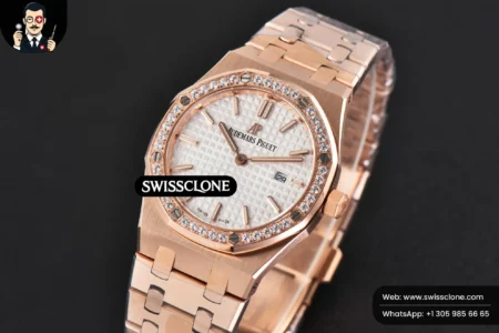 Audemars Piguet Royal Oak Ladies 33mm 8F Diamond White Dial Quartz High Resolution View