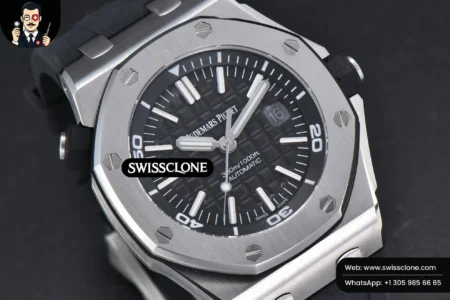 Audemars Piguet Royal Oak Offshore Diver 15703 42mm GF Black Dial Black Rubber High Resolution View
