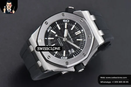Audemars Piguet Royal Oak Offshore Diver 15703 42mm GF Black Dial Black Rubber High Resolution View