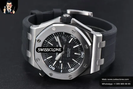 Audemars Piguet Royal Oak Offshore Diver 15703 42mm GF Black Dial Black Rubber High Resolution View