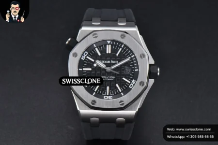 Audemars Piguet Royal Oak Offshore Diver 15703 42mm GF Black Dial Black Rubber High Resolution View