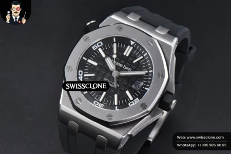 Audemars Piguet Royal Oak Offshore Diver 15703 42mm GF Black Dial Black Rubber High Resolution View