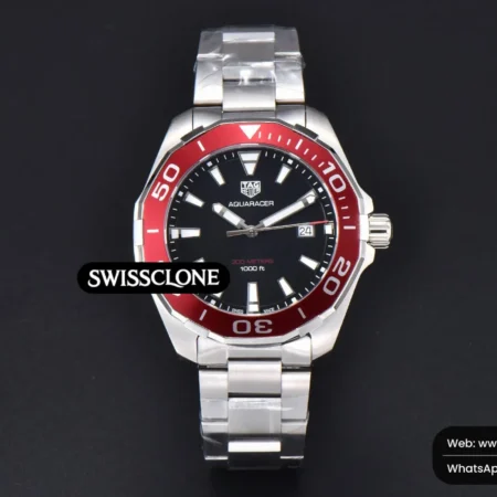 Tag Heuer Aquaracer 300M 41mm OF Red Bezel Black Dial SW200 High Resolution View