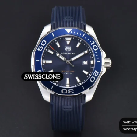 Tag Heuer Aquaracer 300M 41mm OF Purple Dial Blue Rubber High Resolution View