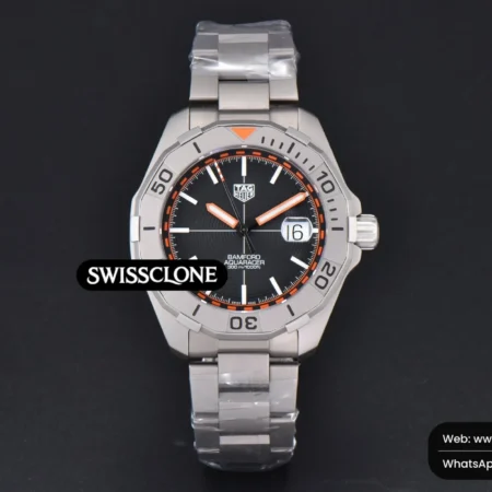 Tag Heuer Aquaracer Bamford OF 43mm Black/Orange Dial BraceletAquaracer Calibre 7 GMT OF 43mm Blue/Red Bezel Black Dial SW200 High Resolution View