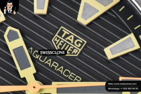 Tag Heuer Aquaracer Caliber 5 43mm OF Ceramic Black Dial Yellow Hand Brown Nylon SW200 High Resolution View