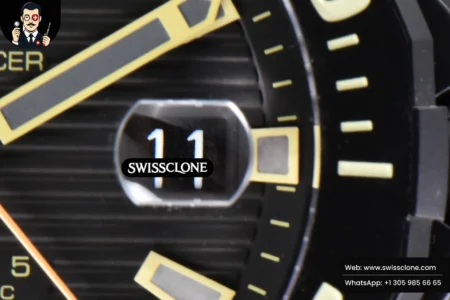 Tag Heuer Aquaracer Caliber 5 43mm OF Ceramic Black Dial Yellow Hand Brown Nylon SW200 High Resolution View