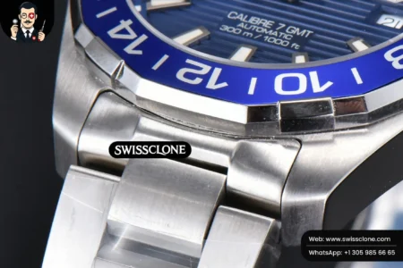 Tag Heuer Aquaracer Caliber 5 GMT 43mm OF Blue/Black Bezel Blue Dial SW200 High Resolution View