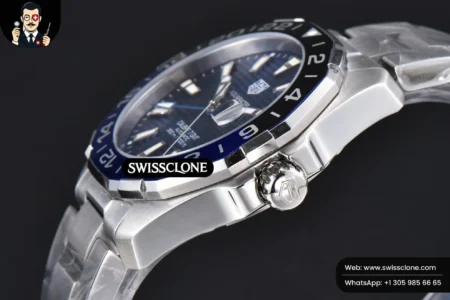 Tag Heuer Aquaracer Caliber 5 GMT 43mm OF Blue/Black Bezel Blue Dial SW200 High Resolution View