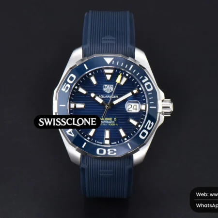 Tag Heuer Aquaracer Caliber 5 43mm OF Dark Blue Dial Blue Rubber SW200 High Resolution View