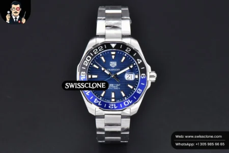 Tag Heuer Aquaracer Caliber 5 GMT 43mm OF Blue/Black Bezel Blue Dial SW200 High Resolution View