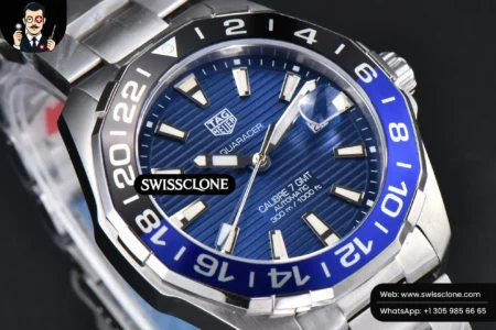 Tag Heuer Aquaracer Caliber 5 GMT 43mm OF Blue/Black Bezel Blue Dial SW200 High Resolution View