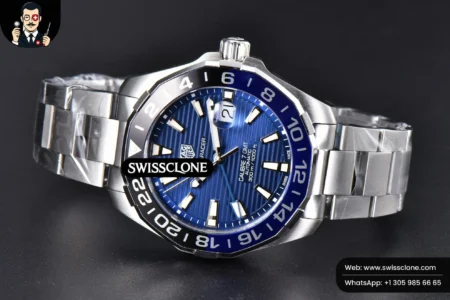Tag Heuer Aquaracer Caliber 5 GMT 43mm OF Blue/Black Bezel Blue Dial SW200 High Resolution View